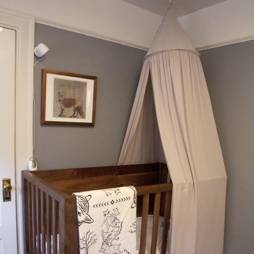 Gray Canopy for Reading Nook, over Crib or Bed
